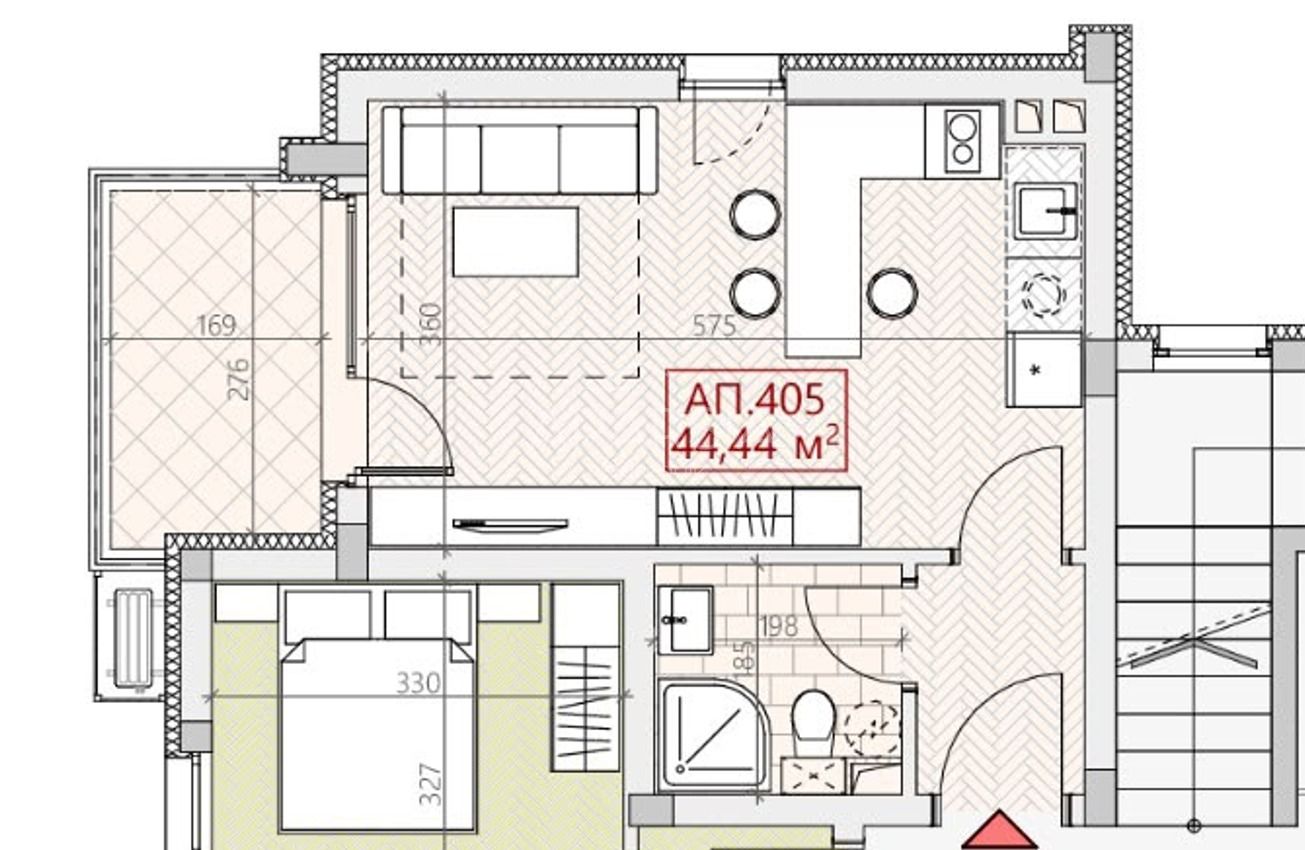 Jednopokojový apartmán v nově budovaném rezidenčním komplexu v Obzoru 5